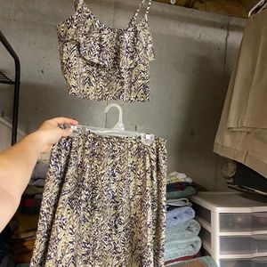 two piece skirt and tank top set